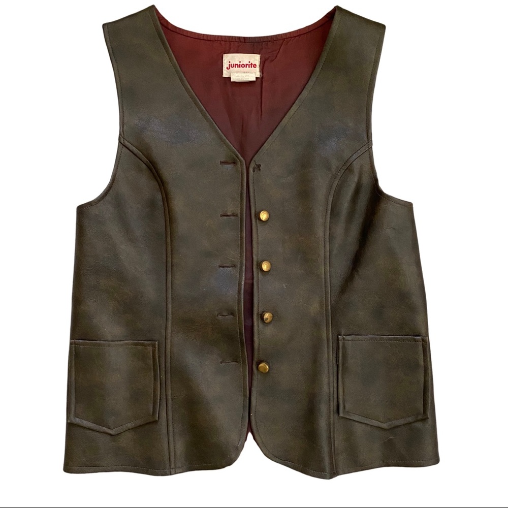 Vintage Juniorite Brown Leather Vest